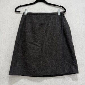 Eddie Bauer Skirt Womens 6 Gray 100% Wool Lined A Line Career Workwear Classic